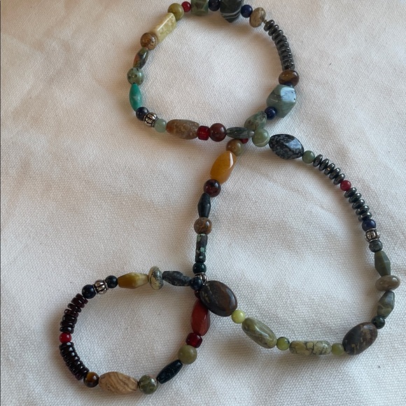 Multicolor Gemstone Beaded Necklace - Picture 5 of 7